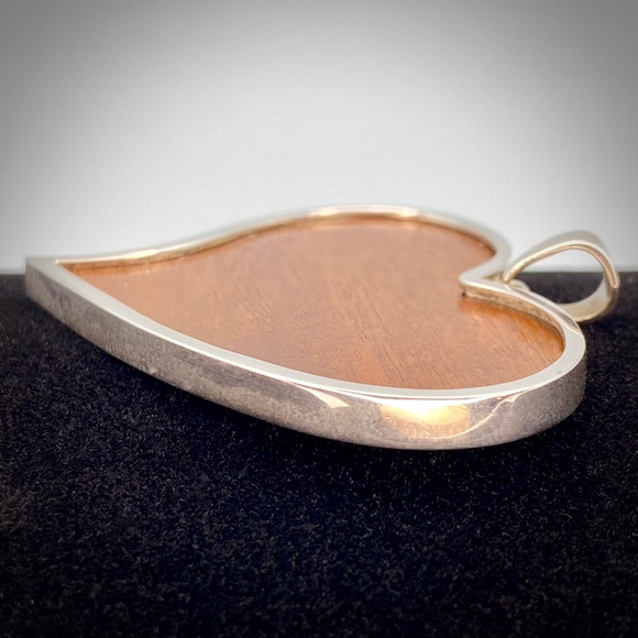 HEART CHARM wood and sterling silver - Picture 3 of 3